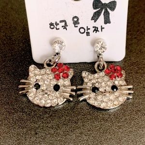 Like New Hello Kitty Rhinestone Earrings